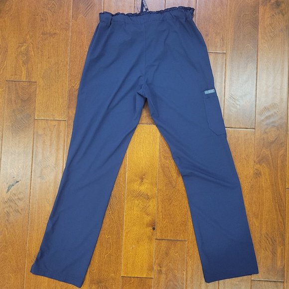 WOMENS MED COUTURE NAVY WIDE LEG SCRUB PANTS-MEDIUM TALL-SCRUBS-MEDIUM TALL - Picture 4 of 8